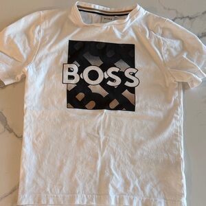 Boss White and Black Logo T-Shirt
